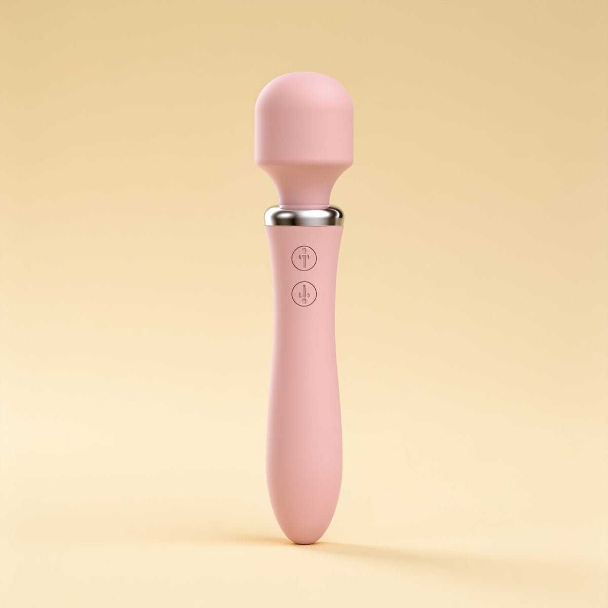 Vibromasseur Powerful Wand rose — packshot studio sur fond crème