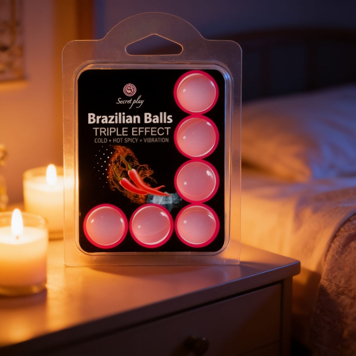 lubrifiant SET 6 BRAZILIAN BALLS TRIPLE EF. — mise en situation