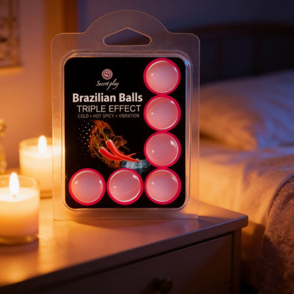lubrifiant SET 6 BRAZILIAN BALLS TRIPLE EF. — mise en situation
