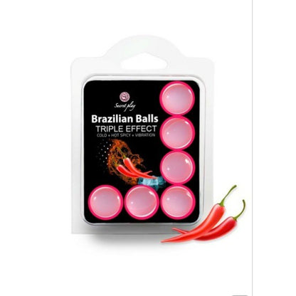 lubrifiant SET 6 BRAZILIAN BALLS TRIPLE EF. — packshot