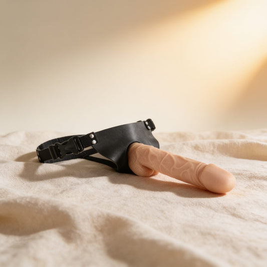 SO REAL STRAP-ON — photo éditoriale sur lin drapé