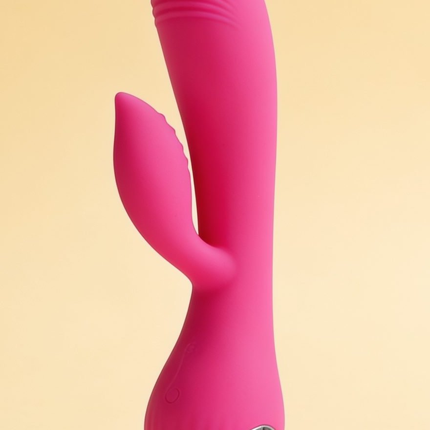 VIBRATEUR RECHARGEABLE AVEC LAPIN 10 MODES DE VIBRATION 19 CM — gros plan