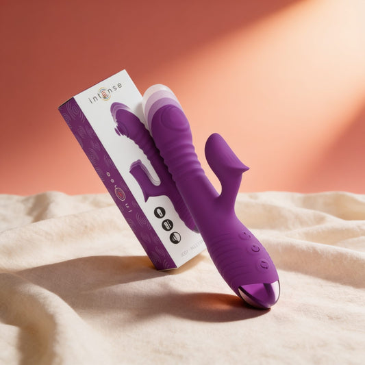 Vibrateur rechargeable multifonctions Iggy up — photo éditoriale sur lin drapé