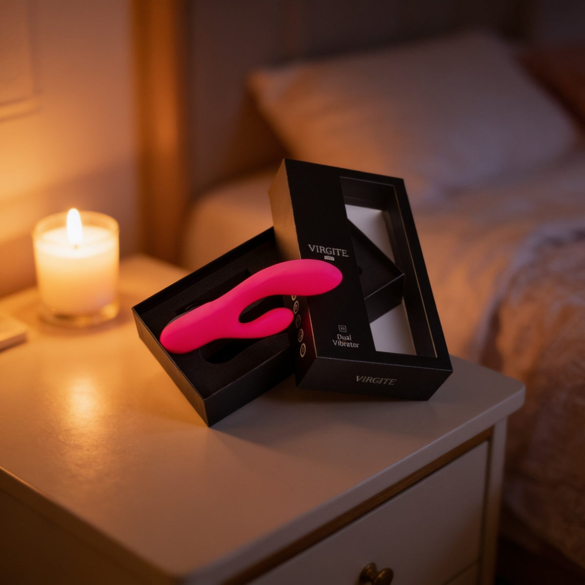 Vibrateur rechargeable rose v1 — mise en situation