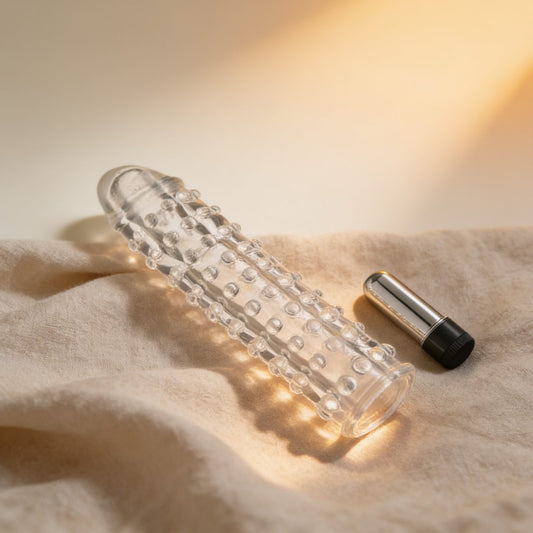 VIBRO PENIS SLEEVE — photo éditoriale sur lin drapé