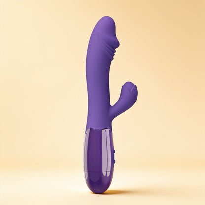 vibromasseur Rabbit Point G en silicone — packshot studio sur fond crème