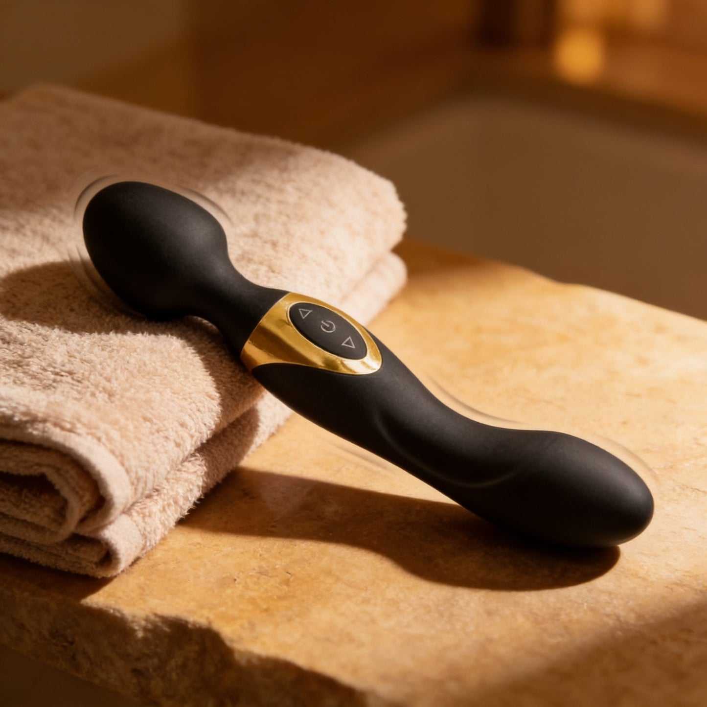 Vibromasseur wand luxe My Goddess Black Empire — mise en situation