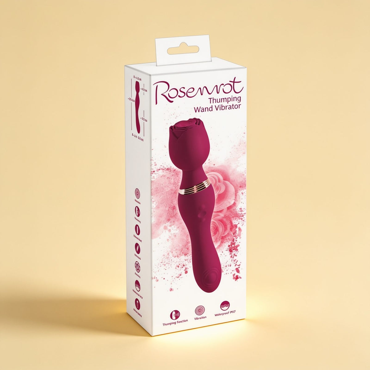 Wand Thumping Rosenrot — packshot studio sur fond crème