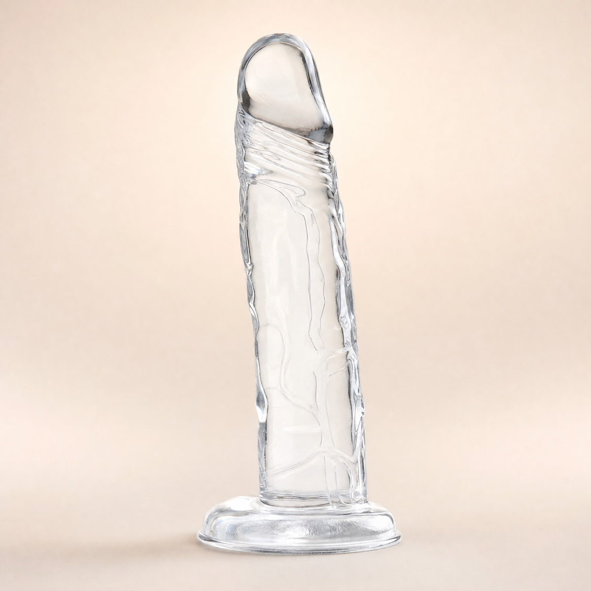 Gode transparent X-Ray Clear, packshot studio crème