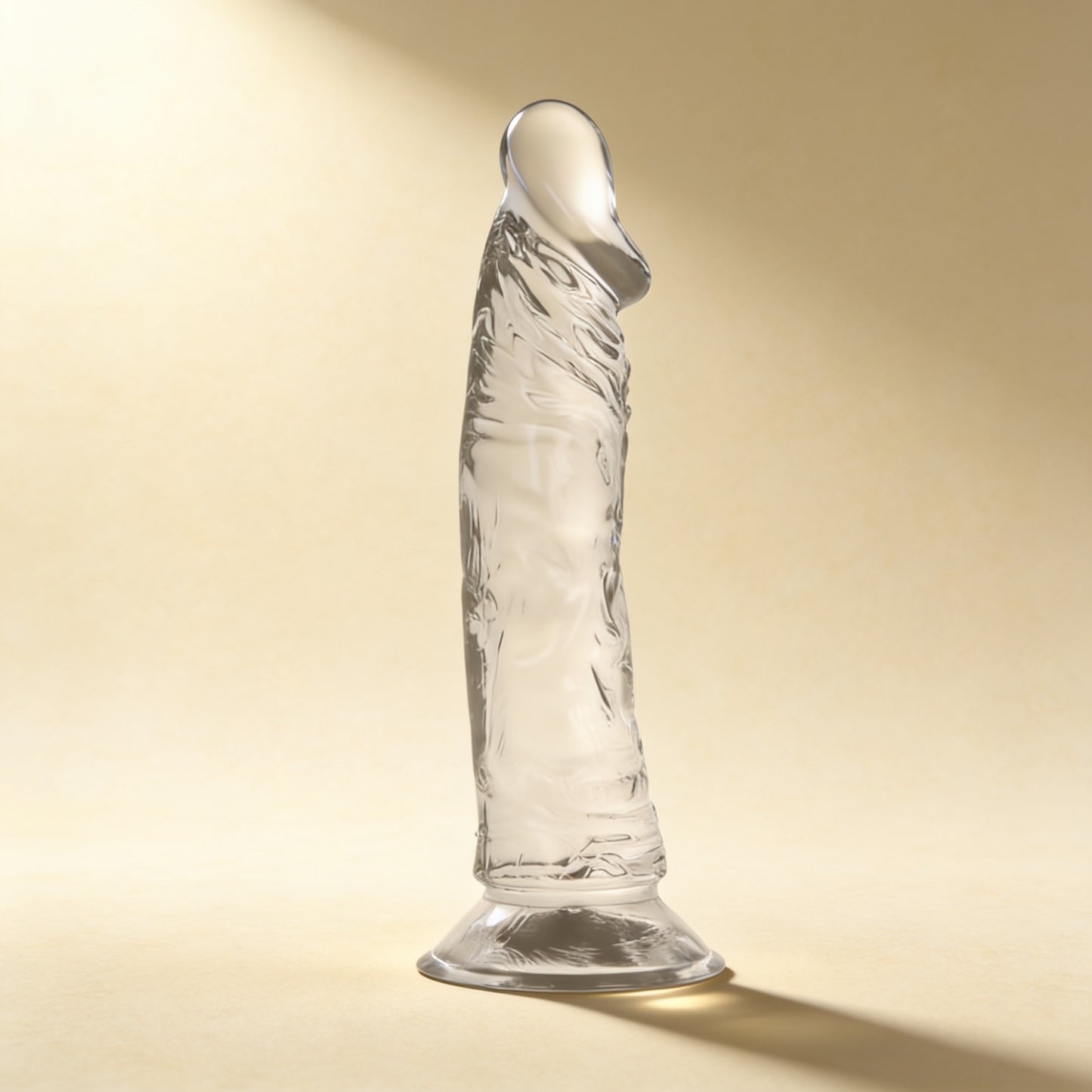 Gode XRay Clear Cock, packshot studio crème