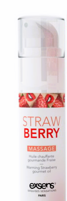 Huile de massage chauffante fraise Exsens 30 ml