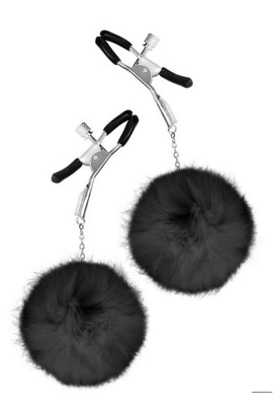 Pinces à seins pompons — noir