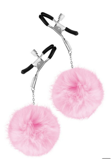 Pinces à seins pompons — rose