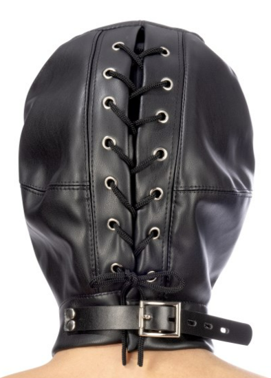 Cagoule cache yeux sangle lacet Fetish Tentation