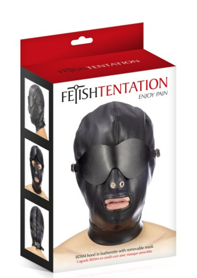Cagoule cache yeux sangle lacet Fetish Tentation