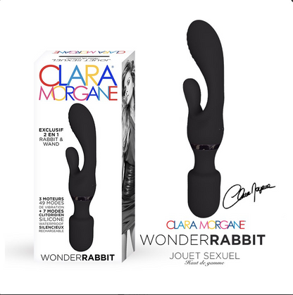 Vibromasseur 2-en-1 Wonder Rabbit Clara Morgane — noir