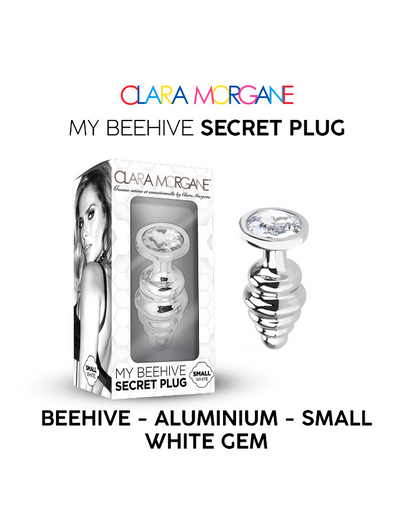 Plug aluminium Beehive Clara Morgane — small, strass blanc