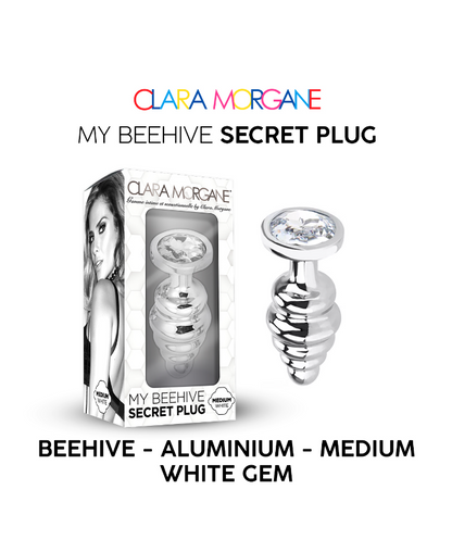 Plug aluminium Beehive Clara Morgane — small, strass blanc