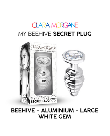 Plug aluminium Beehive Clara Morgane — small, strass blanc